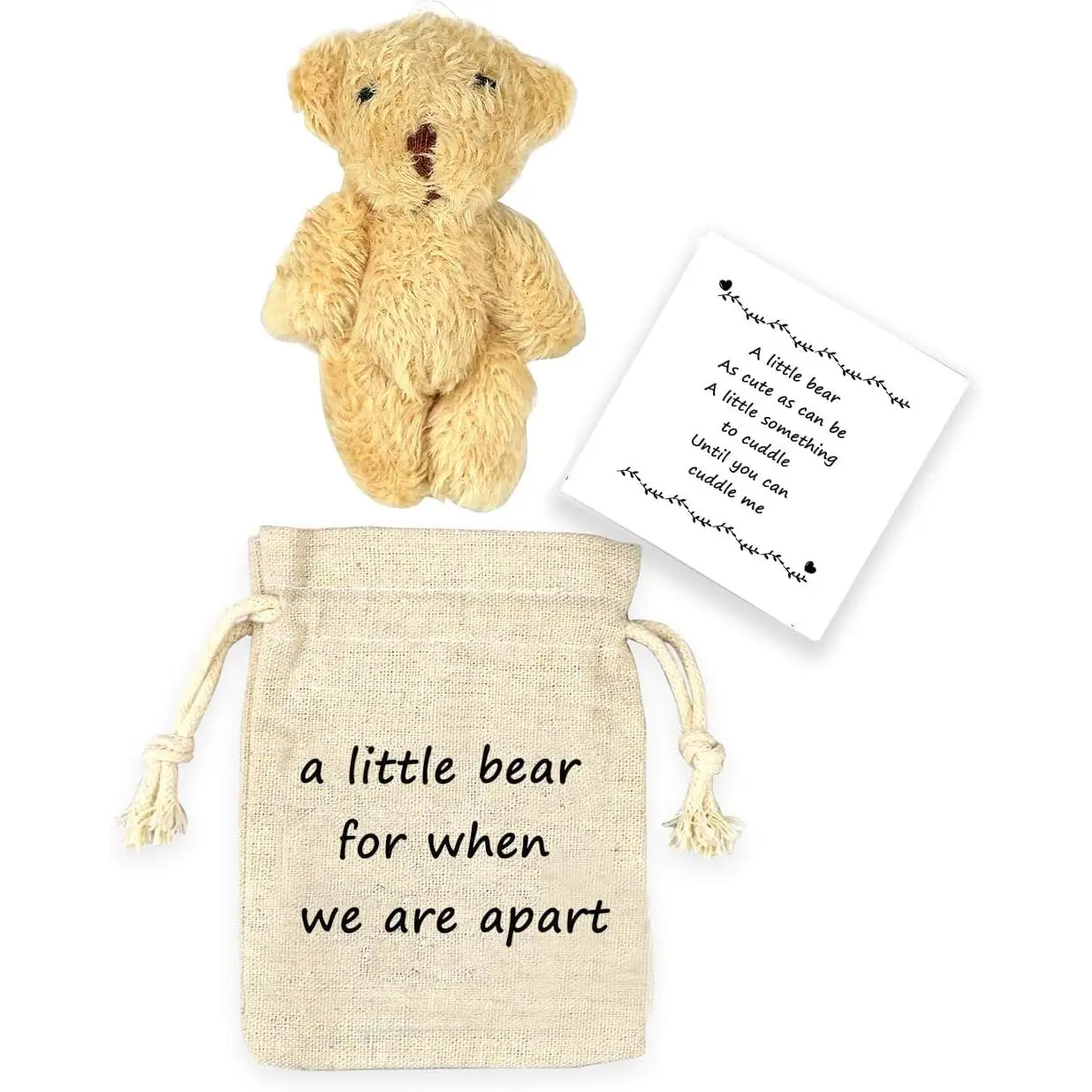 Pocket Bear - Long Distance Teddy Bear I Love You Couple Memorial  Missing You