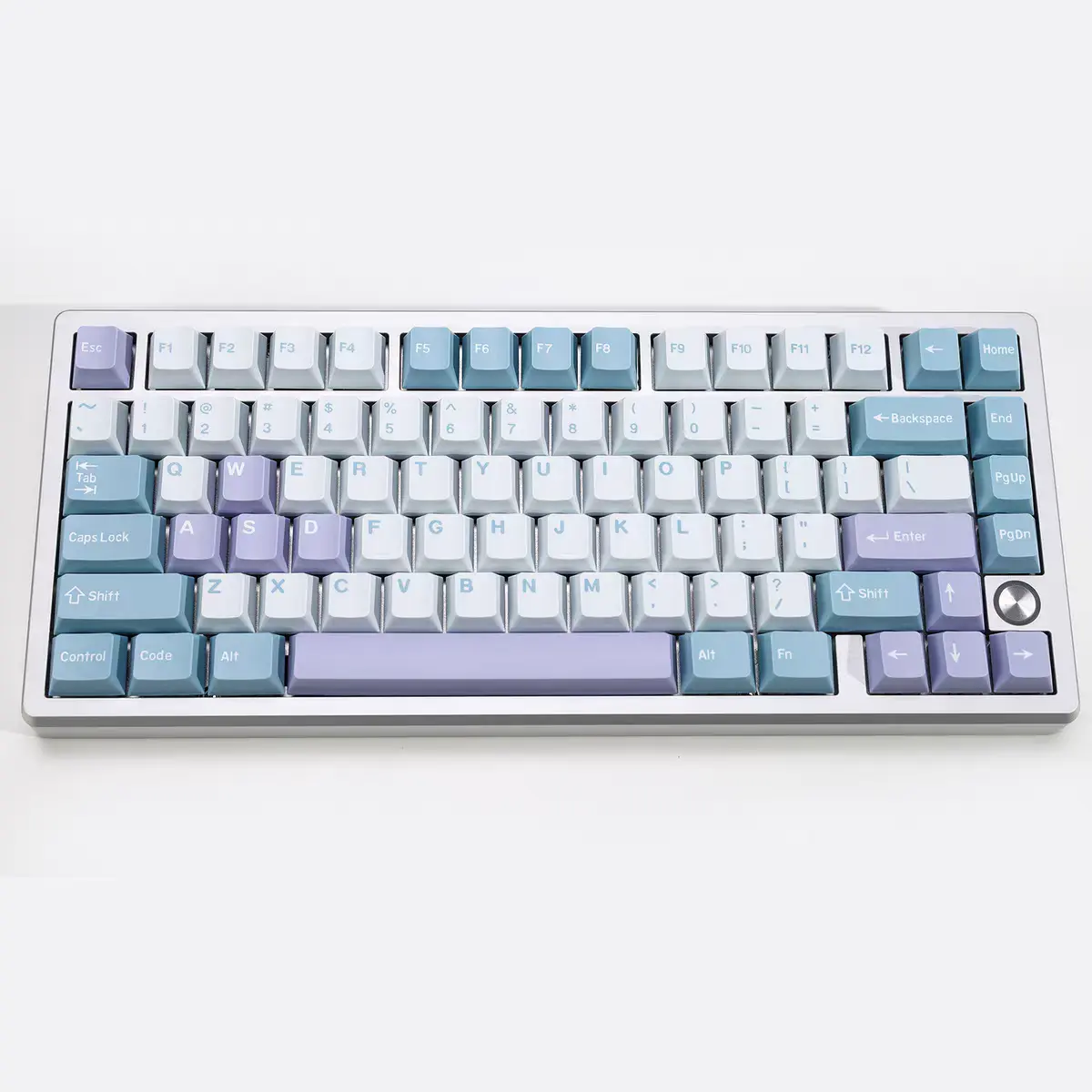 Dreamscape Cherry Profile PBT Keycaps Set, Dye-Sub White Blue Purple Custom Key Caps For MX Mechanical Keyboard 60% 65% 75% TKL
