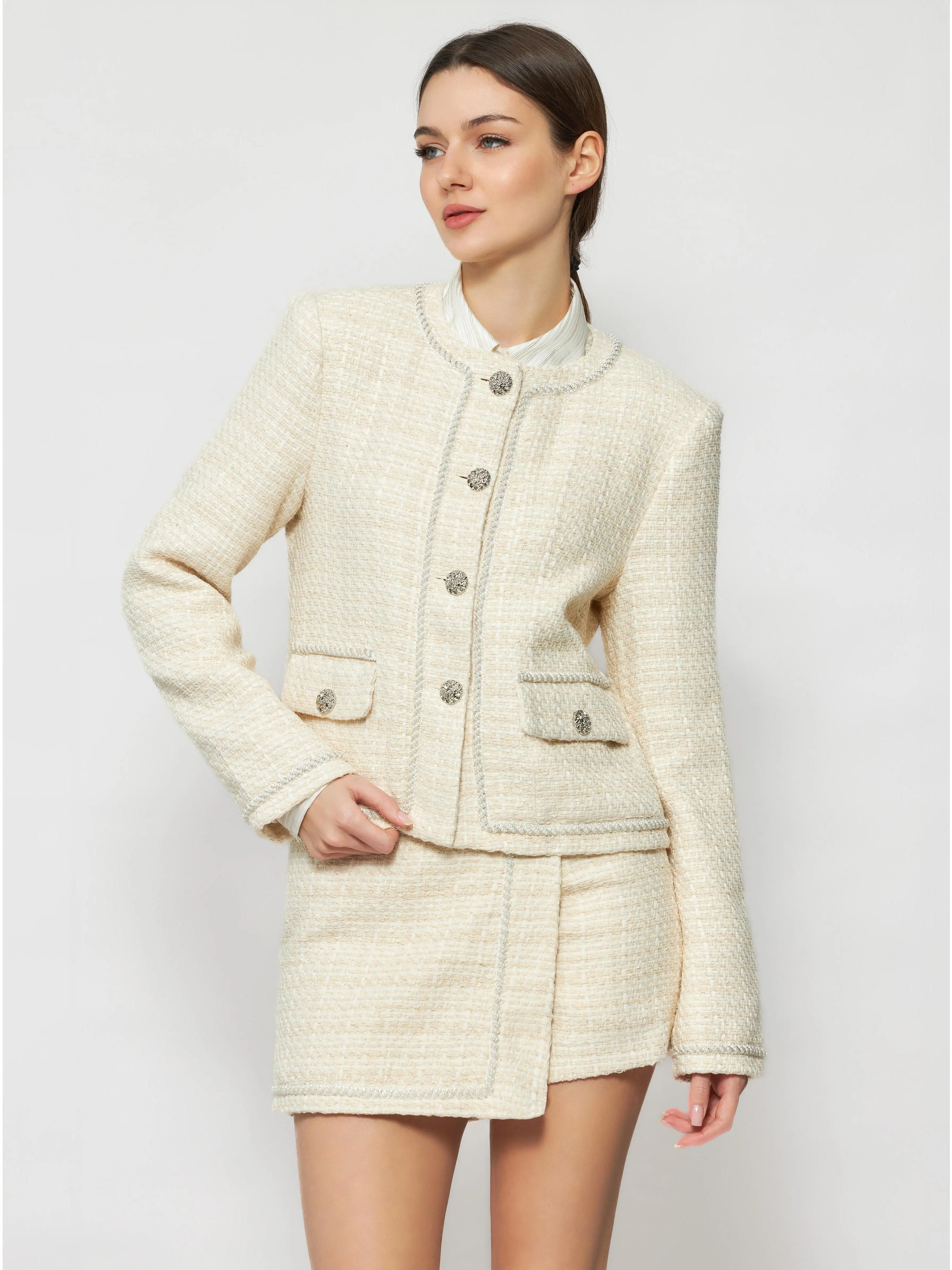 Pogonia Tweed Bouclé Crop Jacket