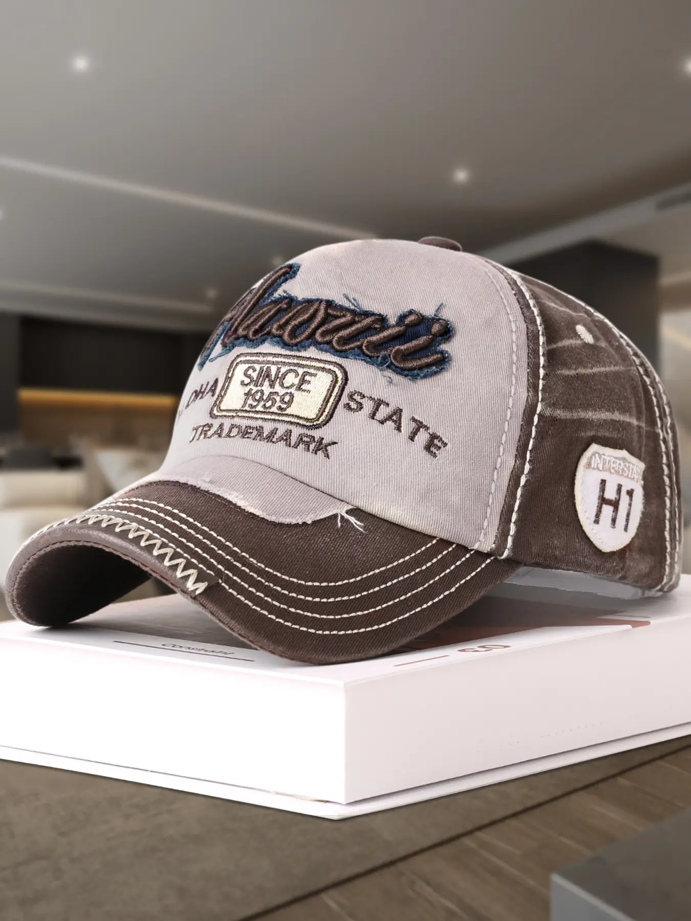 Unisex Embroidered Patchwork Baseball Cap, Embroidered Headwear, Vintage Brim Design, Perfect for Casual Wear & Outdoor Activities