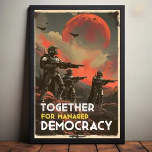 Together For Managed Democracy Video Game Poster, Helldivers 2 Game Poster