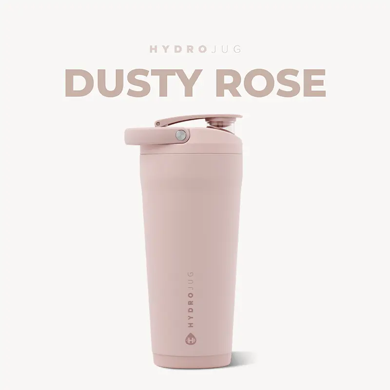 HydroJug 24 oz New Stainless Steel Shaker – Insulated, Leakproof with Silent Mixing Grate – No Clumps, No Noise – Premium Shaker