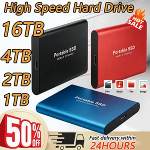16TB Large Capacity External Hard Drive Quiet Operation Mobile Storage SSD USB3.2 Type-C High Speed Solid Stae Disk For PC MAC
