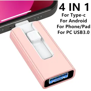 4 in 1 USB 3.0 Flash Drive 512GB 256GB 1TB 2TB for iPhone iPad Type-C Micro USB Memory Stick