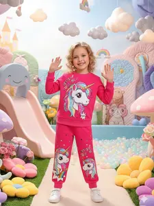 Best-Selling Kids Unicorn Clothes Cute Comfy Girls' TwoPiece Set Vibrant Rainbow Unicorn Graphic Top & Joggers Fashionable PreTeen Girl's Casual Wear Super Soft Durable Unicorn Theme Play Clothes for Ages 4-7 MustHave Kids' Apparel Gift