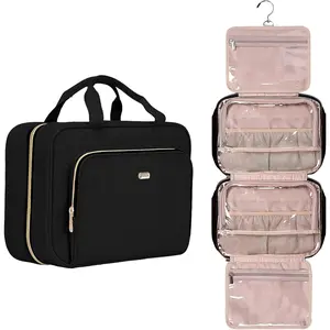 Toiletry Bag with Hanging Hook, Portable Makeup Cosmetic Bags, Space-efficient, Collapsible Moving, making it more suitable for Travel
