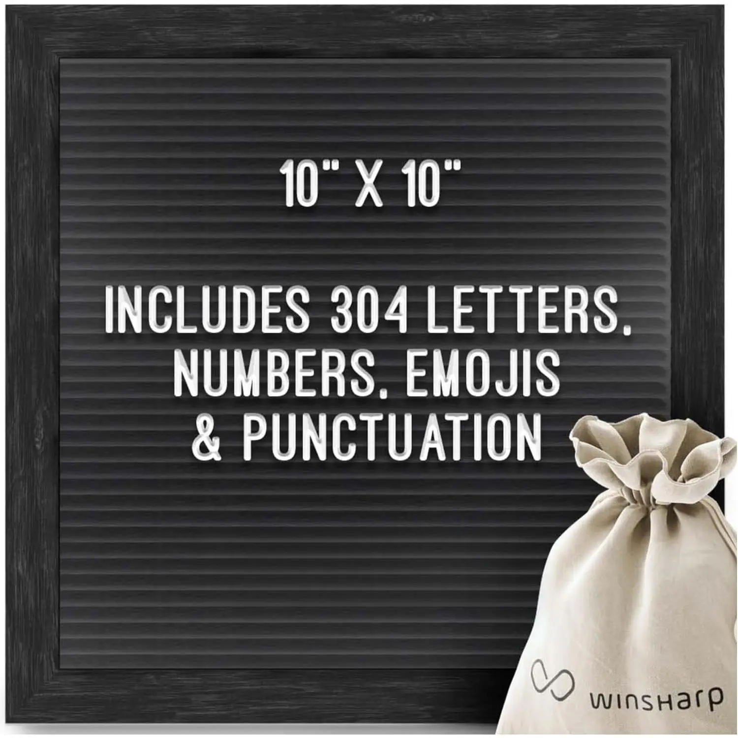 Black Felt Letter Board 10"x10" Black Wooden Frame with White Letters Changeable Sign Boards for Home Decor  Announcement Letterboard With Stand