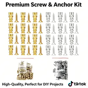 6×14 mm Door Hinge Thread Repair Screws with Short Wall Anchors, Expansion Repair Screws & Bolts, 30 or 60-Pack Fasteners for Cabinet, Tile Installation, Expansion Repair Screws Expansion Bolts