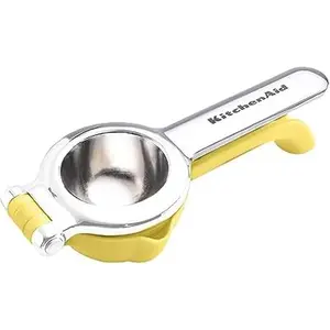 KitchenAid Citrus Juice Press Squeezer for Lemons and Limes with Seed Catcher and Pour Spout, Lemon, 8 Inch