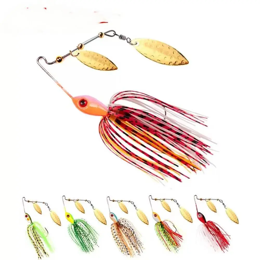 Bass Fishing Lures 5-Pack - Spinner Baits & Buzzbaits Kit with Hard/Soft Topwater Lures, Saltwater & Freshwater Dual-Use for Bass Trout Pike Fishing Gear buzz