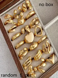 Random Ring Set, Exaggerated Personalized Irregular Rings, Unisex Fashion Trendy Combination, Unique Jewelry for Men and Women