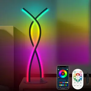 LED Spiral Design Table Lamp, USB Powered RGB Color Changing Table Lamp with 2.4G Remote Control, Ambiance Music Sync Table Light for Home Bedroom Living Room Decor, Modern, Smart, Indoor Lighting, Mood Decorative Lights