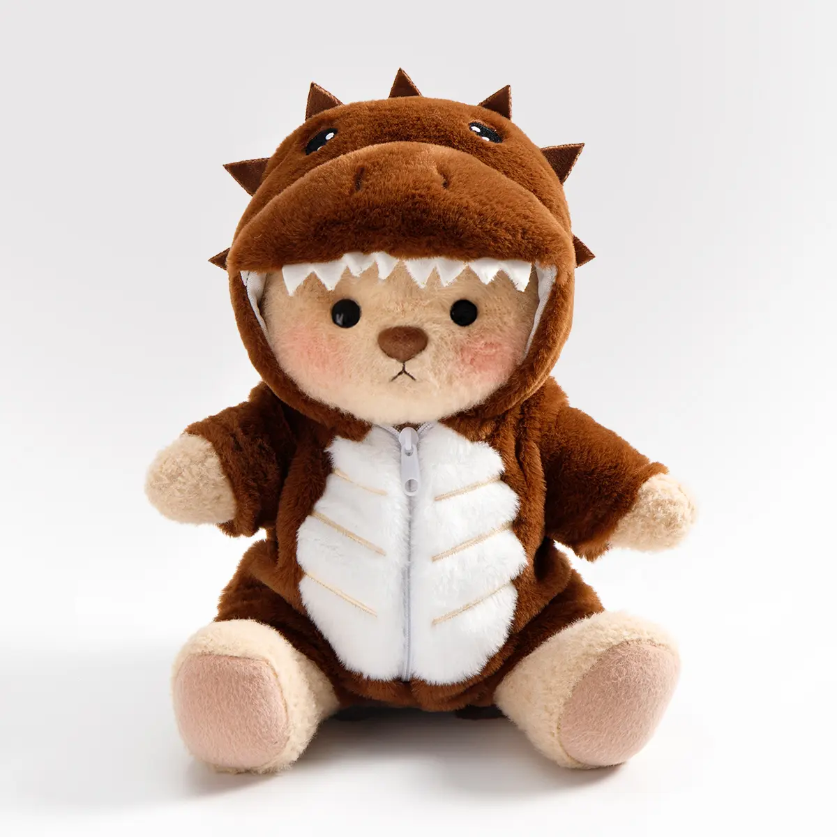 Getahug Brown Ankylosaurus Bear, Handmade Jointed Teddy Bear Stuffed Animal Gift, Cute Huggable Interactive Stuffed Animal Toy, Cute Stuffed Animal