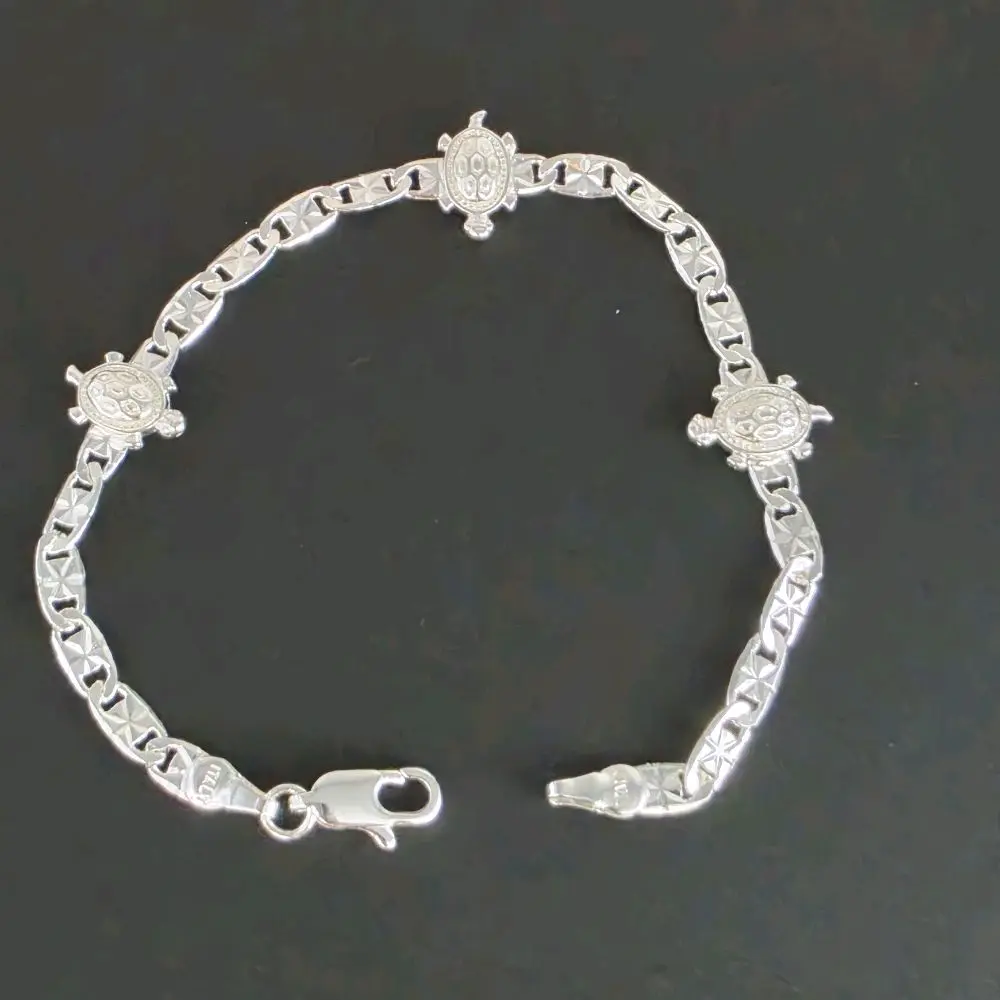 TURTLES Beautiful Bracelet silver-plated 7 ½"inches fancy design NEW STYLE