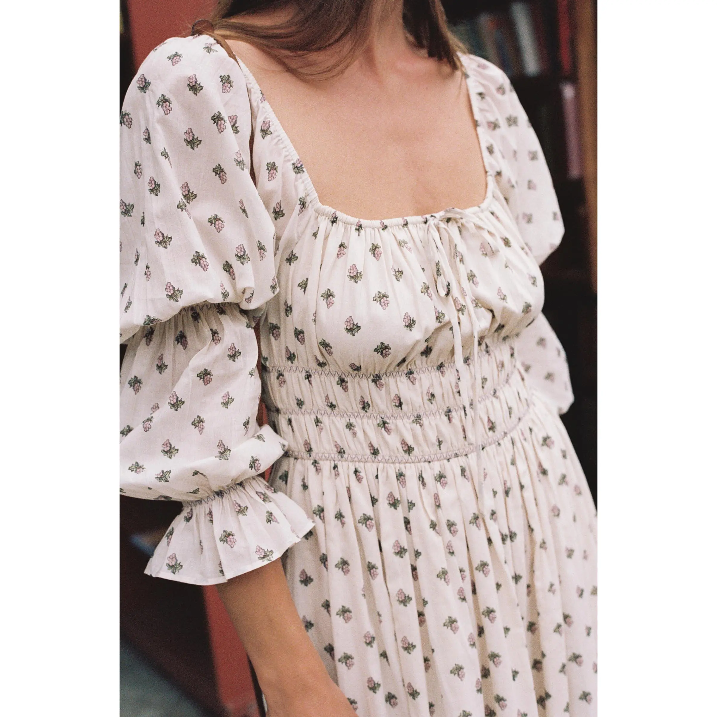 The Adelia Dress | Cream Grape Harvest