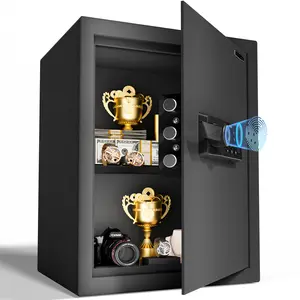 Mutak 2026 Smart Biometric Safe - Quick Access Fireproof Safe with Fingerprint Keypad & Alarm - 16 Gauge Alloy Steel, 0.1S Fingerprint Recognition, 4 Access Methods, Adjustable Shelf, LED Light, Anti-Theft Design