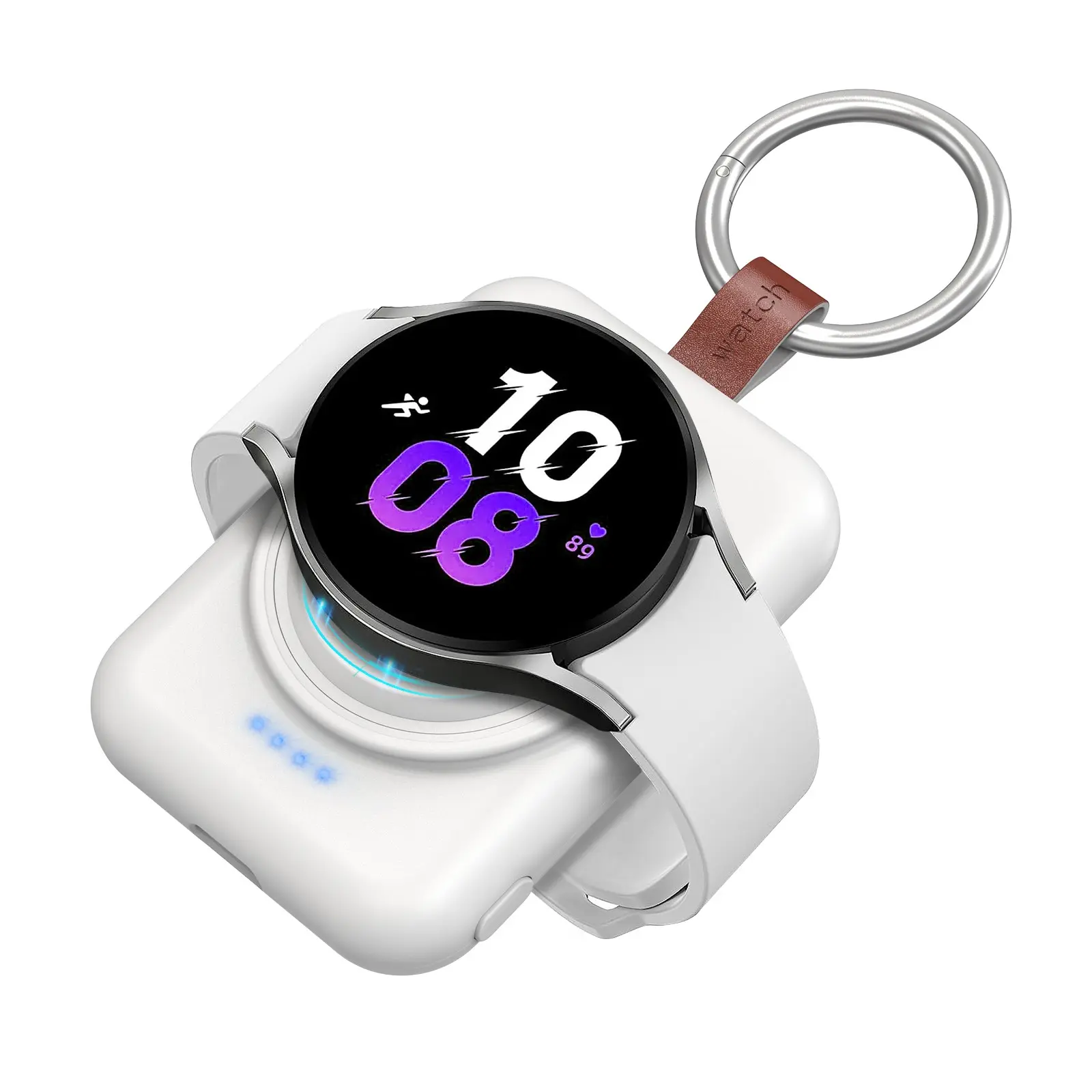 Portable Watch Charger for Galaxy Watch 7/6/6 Classic/5/5 Pro/4/,Classic/3/Active 2, Smart Watch Accessories, Electronic Gadgets, Wearable Tech Accessories,1800mAhWatch Charger with Keychain, Watch Charging, Chargeable