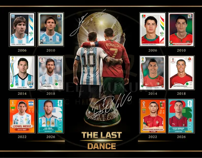 Messi & Ronaldo Last Dance | Soccer Poster Printable  Football Poster | Cinematic World Cup Soccer Print