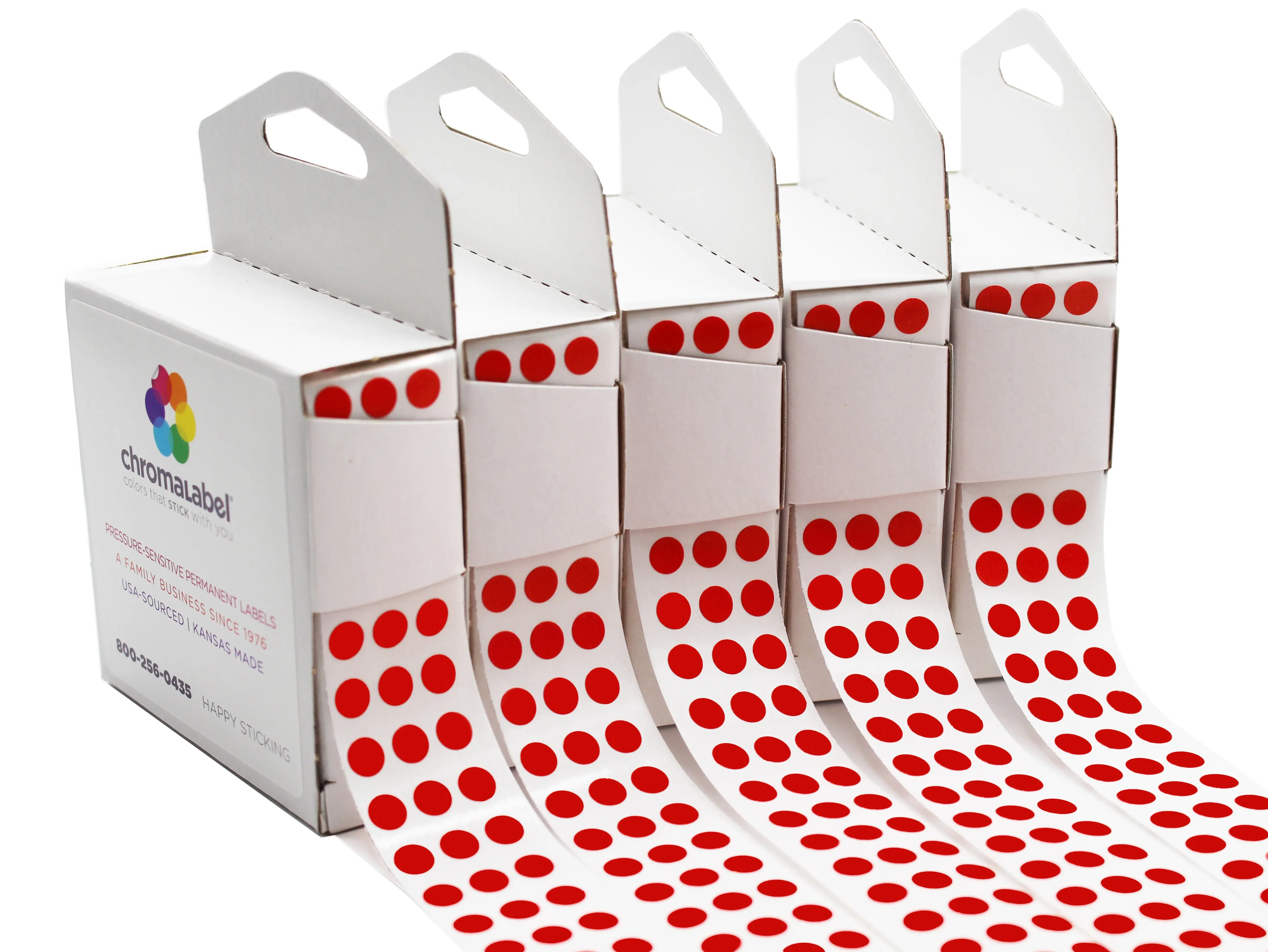 1/4" Permanent Round Color-Code Red Dot Kit (Boxes)