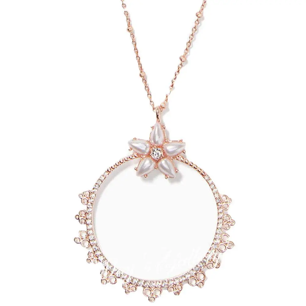 Kate Spade New York Women's Glam Chantilly Charm Mini Pendant Necklace, Rose Gold-Plated Costume Jewelry Adorned with Sparkling Glass Stones, Glam Necklace