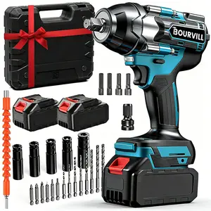 【DealsForYouDays】750N.m  Cordless impact Electric Wrenches, All-Metal Electric Wrenches with 2 * 3.0Mah, 3-IN-1 Electric impact Wrench with 5 Sleeves, High Torque 1/2 Electric Wrenches