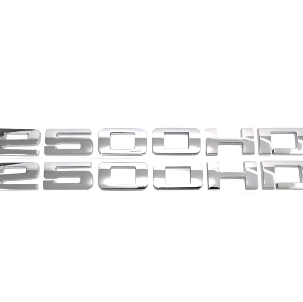 Set of 2 Replacement Emblems for Silverado and Sierra - 2500 HD Badge Emblem in Silver with Chrome Finish decal bumper sticker Get yours NOW!