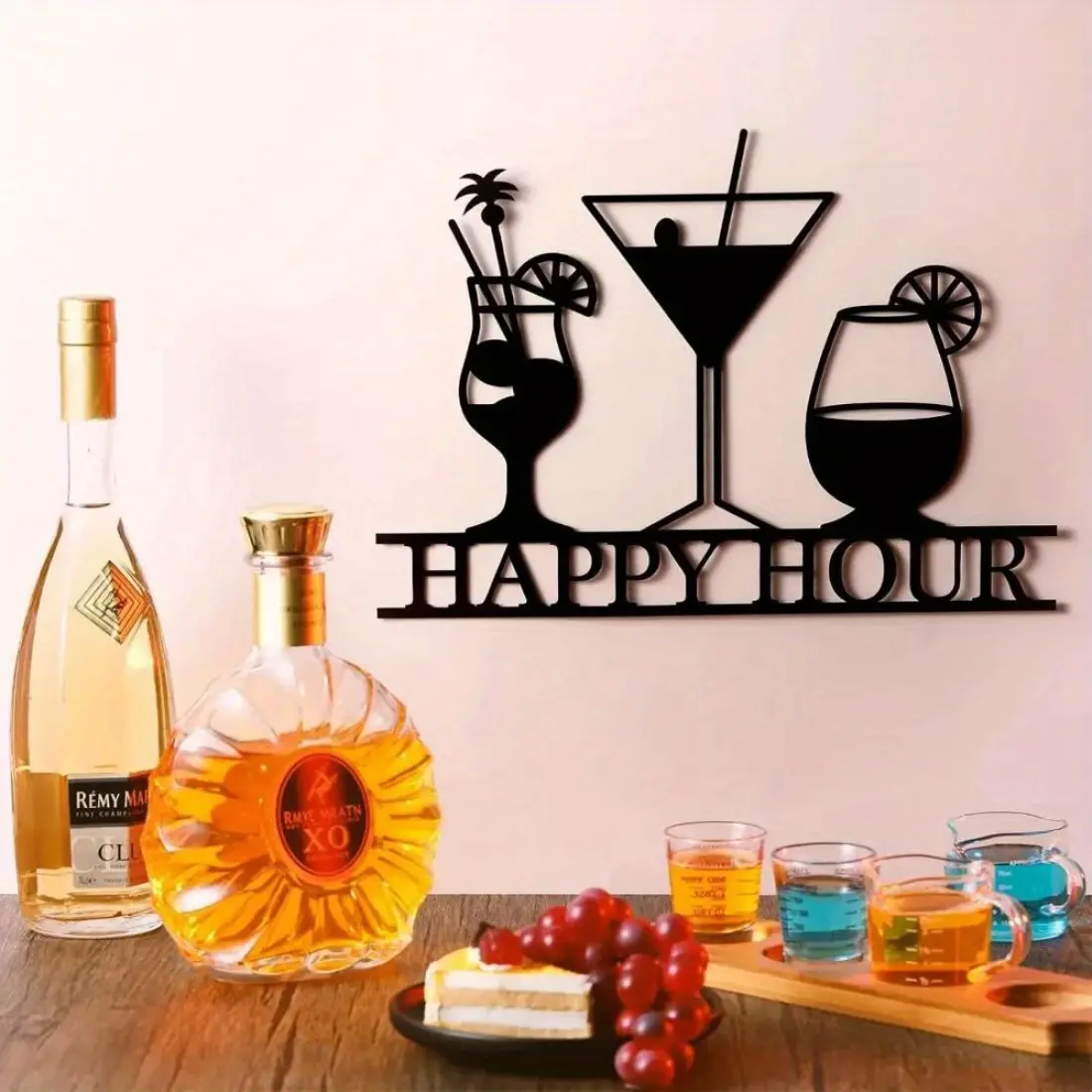 Enchanting Vintage - style Metal Bar Sign: The "Warm Drinks Galore" plaque, exuding elegance, is ideal for enhancing bar decor.-Statue ornaments Signage