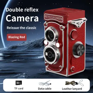 Retro  Mini Camera Dual Lens Infrared Night Vision Manual Joystick Portable Nostalgic  Suitable for Beginners/Teens/Adults/Kids