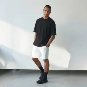 Unisex Cotton Short Sleeve T-Shirt Black/White Loose Fit Basic Tops