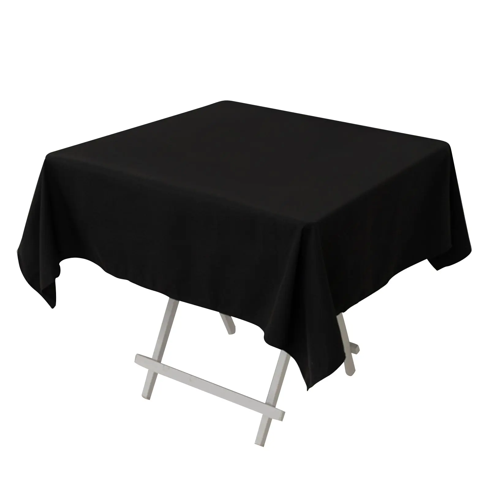 Black Cotton Blend Square Tablecloth, 54"x54" - Wrinkle-Resistant Finish for Modern, Business Settings, Parties, Birthdays, Weddings, Party