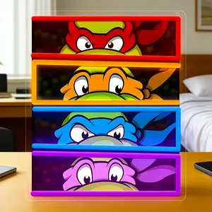Teenage Mutant Ninja Turtles Raphael Anime Neon Lights Dimmable LED Neon Lights for Bedroom Office Home Study Workplace Comic Book Lovers Gifts，13.18*12.59in,Valentine's Day Decor tiktokshopspringglowup
