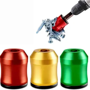 Strong Magnetic Screw Ring, 3PCS Removable Screwdriver Head Ring, 1/4 Inch/ 6.35 mm Universal Magnetic Screwdriver Drill Bit Holder for Hex Screw driver and Power Bits