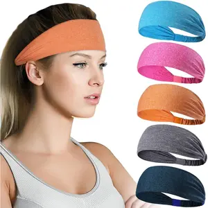 Sports Headbands for Men & Women (5 Pack), Moisture Wicking Sweatbands, Elastic Non Slip Sweat Bands, Athletic Workout Fashion Wide Hair Bands for Running, Cycling, Basketball, Yoga Full Protection Sun Hat with Face Shield