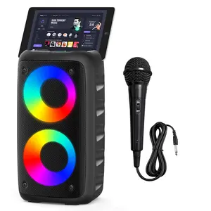 Up to 4 Hours Wireless Karaoke Speaker with Microphone - Bluetooth Karaoke Machine Sound System for Outdoor Activities, Birthday Party Bluetooth Speaker