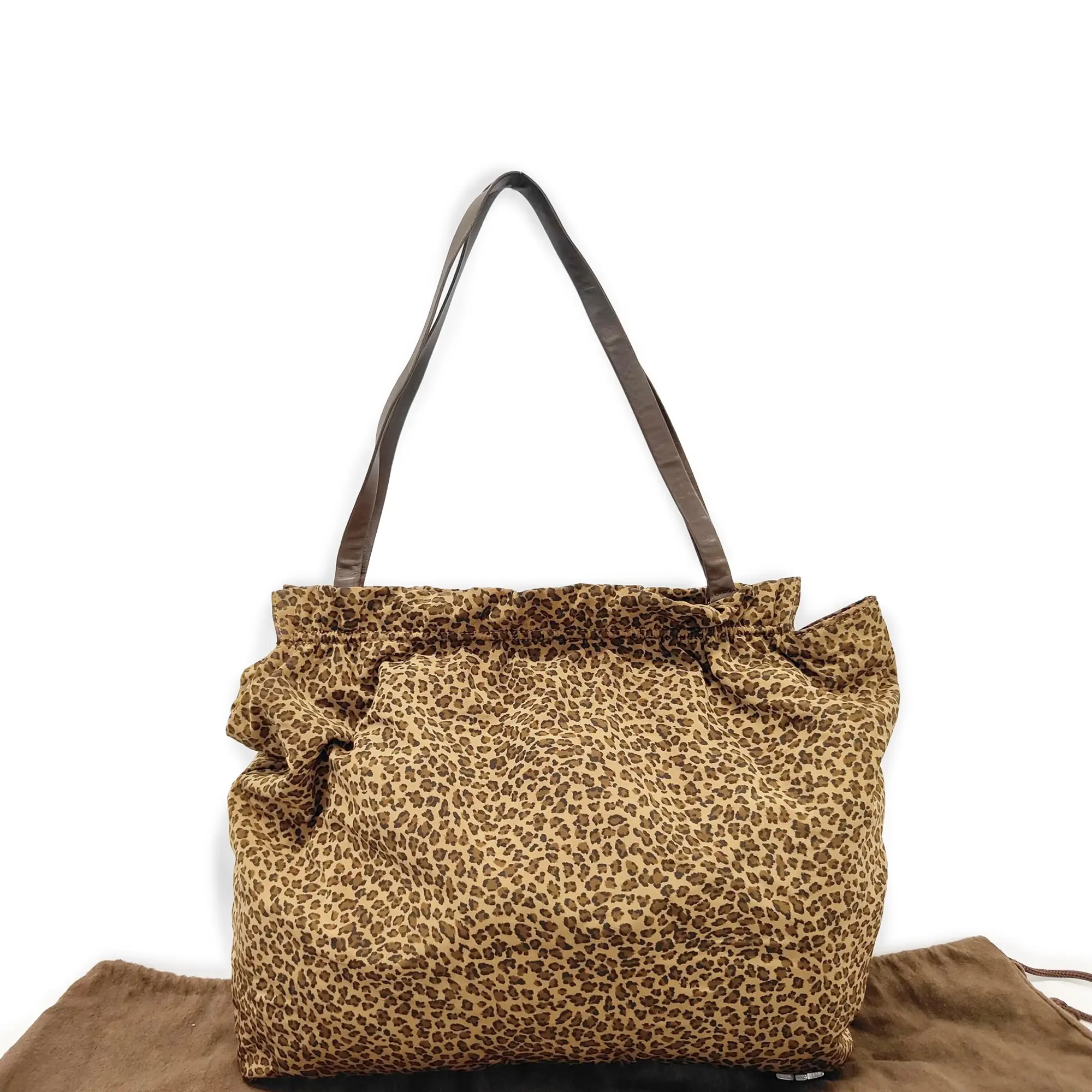 Pre-owned BOTTEGA VENETA Fabric Tote Bags Leopard Print Tote Bag (2260004682802)