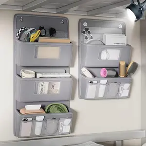 Multifunctional Wall-Mounted Storage Box with Multiple Pockets, Window and Hooks, Perfect for Office, Closet, and Bathroom Use, Desk Organizer Tidy, Multi Grids Organizer, Work Organizer