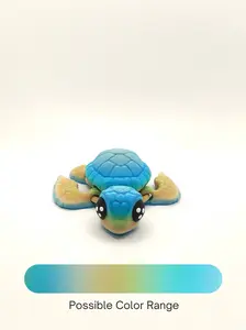 3D Printed Sea Turtle Buddy Fidget Decor - Tropical, Fully Articulated Flippers, Ocean-Inspired Filament, Can Float, Unique Colors