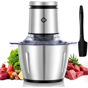 Processor Small, 8 Cup   with Container, 2L 600W Electric Meat  for  Use, Stainless Steel Mini  Processor for Kitchen, Vegetable, Onion, Garlic, Salad