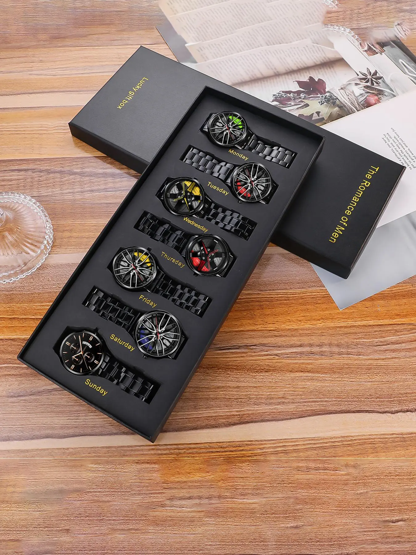 Men's Business Fashion Round Dial Analog Quartz Watch, with Box, Fashionable Watches, Fashion Watch Set for Party, Daily Decor, Trendy All-match & Exquisite Watch Set for Birthday Gift, Fashionable Stylish Watch