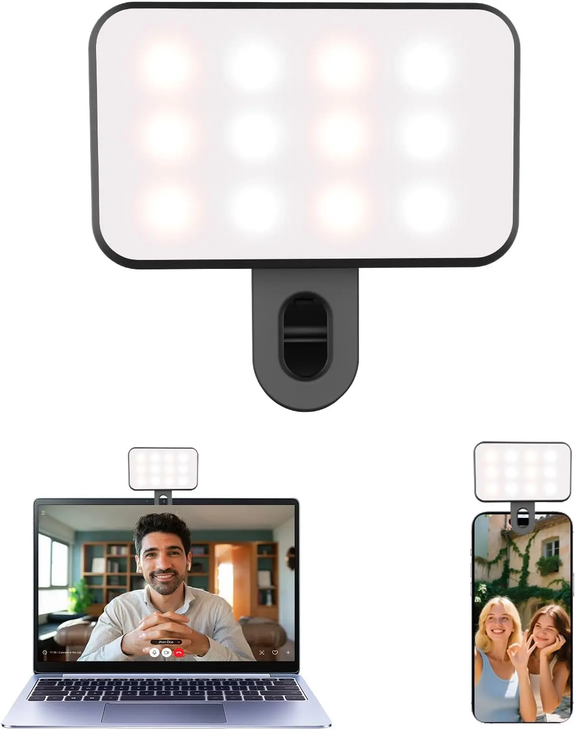 Portable selfie fill light: A rechargeable fill light for mobile phones, suitable for camera photography, makeup photos, video conferencing, laptop use, and photography.