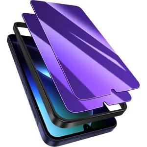 2 Pack for Samsung Galaxy A16 / A17 5G Privacy Screen Protector Tempered Glass, Purple Gradient, Anti-Spy Anti-Blue Light Anti-Scratch No Bubble Case Friendly Easy Installation-USA