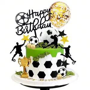 28-Piece Football Cake Decoration Set, Soccer Player Cake Topper, Perfect for Football Birthday Parties & Sports Events, Sport Theme Decorations