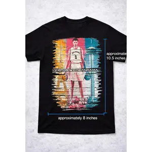 Spurs Wemby Distress Gildan Unisex Shirt with White Toner Underlay for Dark Shirts 10.5 inches x 8 inches