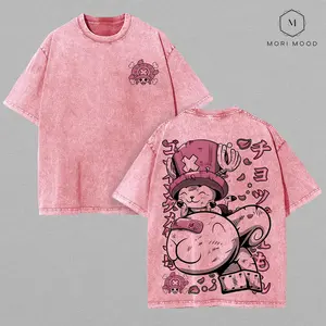 Chopper x Merryy Cute Pirate Tee, Double Sided Oversized Anime Shirt, Vintage Washed Graphic Streetwear, Heavyweight Cotton Unisex Top, Anime Merch Fan Boys merch