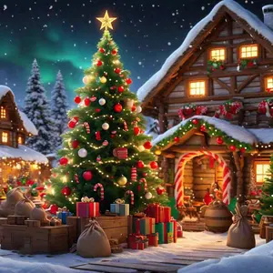 5D DIY Full Drill Round Diamond Painting - Diamond Art Kit Christmas Tree, Gifts, Log Cabin Mosaic, Canvas - DIY Decorative Painting, Home Wall Decor, Suitable for Halloween and Christmas, Birthday and Anniversary Gifts, Diamond Painting Kits