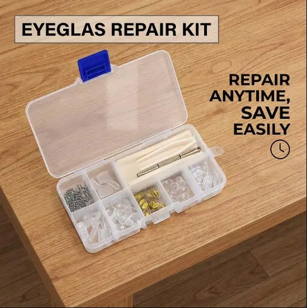 Eyeglass Nose Pads Kit, Upgraded Ultra-Soft Silicone Air Cushion Pads, Anti-Slip Screw-In Glasses Repair Set with Free Tools & Accessories, Reduces Pressure, Ensures Secure Fit for Daily Glasses Wearers
