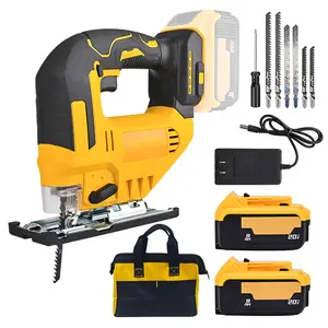 Cordless brushless curve saw, compatible with DeWALT 20V power supply, with LED light and splash cover, can cut wood/metal/PVC, can cut straight/curve/bevel