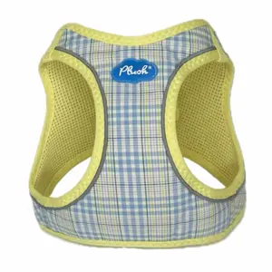 Plush Step In Dog Harness - Yellow Plaid