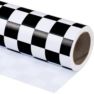 Checkered Flag Wrapping Paper Roll - 17 Inch x 16.5  - Race  Wrapping Paper for  Birthday, Girls Boys Birthday,  Shower