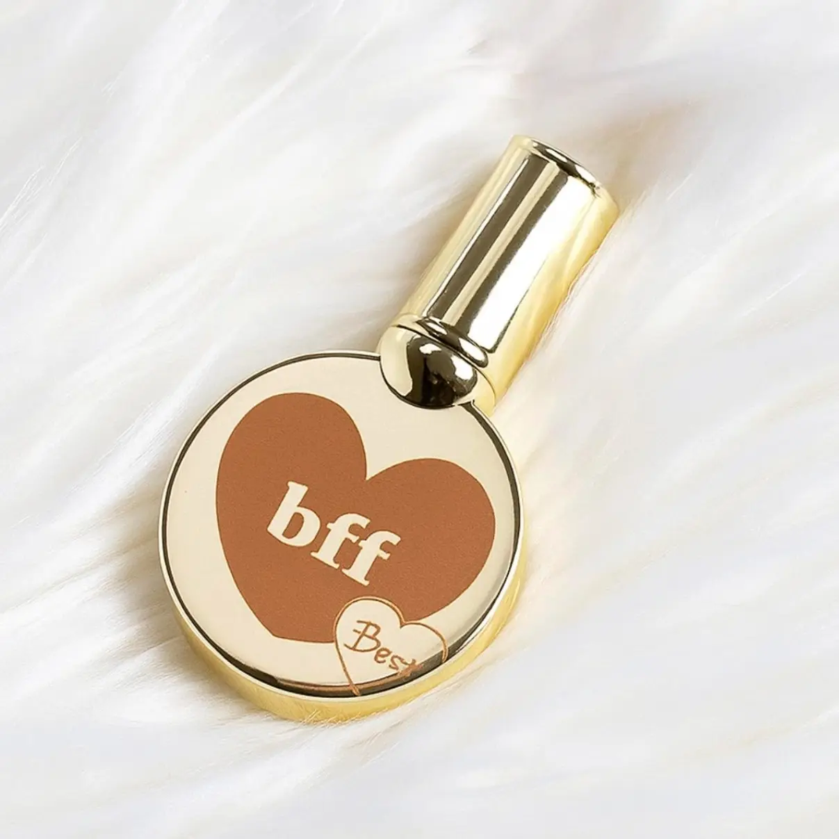Perfume Dispensing Keychain / Bag Charm - Refillable Brass Finish Mirror Like Shine